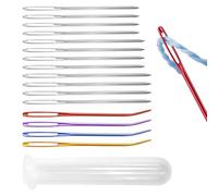 16pcs Large-Eye Blunt Needles Durable Materials Darning Needle Tapestry Needle Leather Needles Hand Sewing Knitting Needle Set for Hats Gloves Blankets Gold Silver