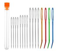 16pcs Large-Eye Blunt Needles, Large Eye Sewing Darning Needles for Wool Stainless Steel Tapestry Hand Sewing Yarn Wool Needle for Embroidery DIY Crafts