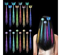 16PCS LED Light Up Hair Braid Clips for Girls, Glow in the Dark Fiber Optic Hair Accessories, Flashing Fairy Butterfly Barrettes for Party Favors, Festivals, Birthday, Halloween, Christmas Gifts