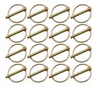16Pcs Linch Pin with Ring M6x45mm Lynch Pin Assorted Pack Quick Disconnect Fastener (1/4Inch) for Trailer Tractor Trolley