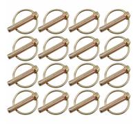 16Pcs Linch Pin with Ring M8x45mm Lynch Pin Assorted Pack Quick Disconnect Fastener (1/4Inch) for Trailer Tractor Trolley