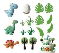 16PCS Little Dinosaur Cake Decorations,3D Dinosaurs Cake Toppers For Kids, Cake Decorations With Happy Birthday Sign Cake Toppers, Reusable, For Animal Dinosaur-Themed Birthday Celebrations