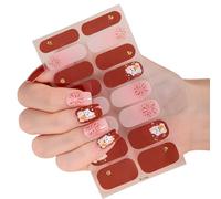 16Pcs Lucky Cartoon Nails Decals Not Need Heat with Protective Layer Safe Chinese New Year Theme Nails Stickers Nail Film