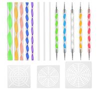 16Pcs Mandala Dotting Tools Stencil Kit Rock Painting Kits Mandala Ball Stylus Dotting Tools Dot Art Pen Paint Stencil Drawing Stylus Acrylic Rods for DIY Nail Arts, Rock Stone Painting, Pottery Craft