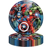 16Pcs Marvel Avengers Kids Party Paper Plates 9 inch,Superhero Kids Party Tableware Decorations,Iron Man Captain America Party Paper Plates Set for Kids.Boys Marvel Birthday Party.Supplies