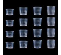 16Pcs Medicine Cups, Plastic Medicine Pots, Transparent Measuring Cups, Epoxy Mixing Cups, for Kitchen Cooking Medicine Measure Tool, 4 Different Size 10ml 15ml 20ml 30ml