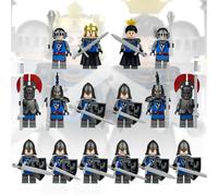 (16PCS Medieval Knights - A) Medieval Knights Military dragon soldiers building castles MiniFigures Fits Lego