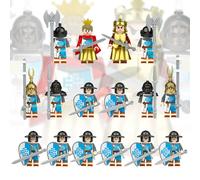 (16PCS Medieval Knights - B) Medieval Knights Military dragon soldiers building castles MiniFigures Fits Lego
