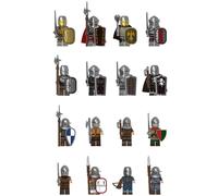 16pcs Medieval series Territory Empire Forbidden Army Knights Soldiers Militia Soldiers Crossbowmen Minifigures Toys Fits Lego