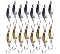 16pcs Metal Spoon Fishing Hooks 10x23mm for Big Mouth Fish Outdoors | Versatile, Stable, Smooth and Rapid, for Lakes and Outdoor Use, Practical Bait Hooks, Single Piece