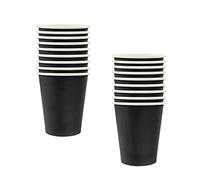 16PCS Midnight Black Paper Cups,Disposable Paper Cup Solid 9oz Paper Cups Tableware Birthday Decorations Party Cups Party Drinking Cups for BBQs,Halloween,Picnic,Baby Shower,Party Cups Supplies