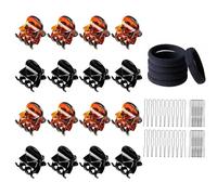 16PCS Mini Claw Hair Clips Set, Small Non-Slip Hair Grips for Women with 10 Hair Bands, 20 U-Clips Secure Hold for different hair Perfect for Updos, Ponytails and Bangs, Black & Brown