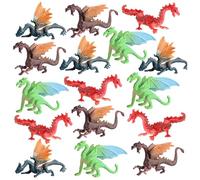 16Pcs Mini Dragons, Realistic Plastic Ancient Flying Dragon Figure for Science Project & Cake Topper, Early Educational Model for Toddlers Kids, Dragon Figure