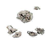 16pcs Mini Gold Silver Bronze Jewelry Chest Gift Wooden Box Case Toggle Latch Hasp Hook Can Lock Lockable with Screws for Furniture(B Silver 26x29mm)