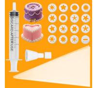 16pcs Mini Tips Set and Piping Bags Reusable Frosting Kit for Baking with 10pcs Pastry Standard Converters, Cake Decorating Tools Supplies for Cookie Icing Cupcake