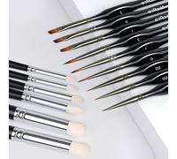 16Pcs Miniature Paint Brushes Set: Dry Brush Fine Detail Paint Brushes Acrylic Painting Brush Dyrbrush Set for Citadel Game Model Large Medium Detailed Models Miniature Model