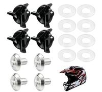 16pcs Motorcycle Helmet Visor Screws with Rubber Washers, Replacement Hardware Kit for Dirt Bike & Off-Road Helmet Fixing, Essential Motorbike Accessories (Black & Silver)