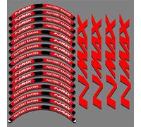16pcs Motorcycle Wheel Sticker For Yamaha Nmax 125 155 2021 2020 Rim Decals Logo Nmax (Color : Red Set)
