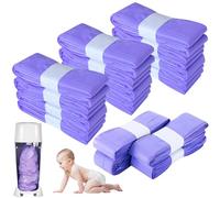 16PCS Nappy Disposal Bags, Nappy Bin Refills Newborn Baby Diaper Pail Refill Bags Thickened Nappy Bin Bags Refill Diaper Pail Liners Lavender Scent (Purple)