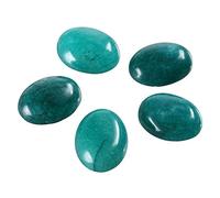 16pcs Natural Aquamarine Jasper Flatback Oval Gemstone Cabochon Loose Dome Cabs Stone 16mm x 12mm (0.63" x 0.42") for Jewelry Making GCN-A1