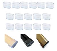 16Pcs Oval 30x60mm Clear Silicone Chair Leg Floor Protector, Furniture Foot Protectors, Stool Leg caps to Prevent Hardwood Floor Scratches and Reduce Noise