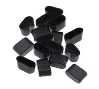 16Pcs Oval Furniture Feet Pads Rubber Table Chair Leg End Caps Covers Tips Floor Protectors to Protect Hardwood Floor from Scratches and Damages Black 20x40mm