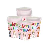 16pcs Paw Print Puppy Dog Birthday Paper Cups Pink,Girl Dog Happy Birthday Disposable Dinnerwarer Cups,Pet Dog Party Tableware Paper Cups for Girl Puppy Dogs Theme Birthday Party Decorations Supplies