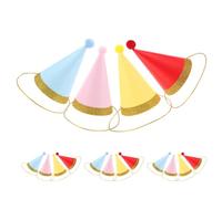 16pcs PET Birthday Cone Hat for Small Dogs and Cats Party Photos