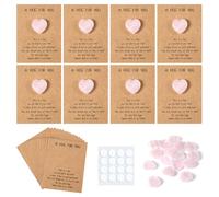16pcs Pocket Hug Token, Greeting Cards with Heart Shape Natural Stone Hug Cards Pocket Hugs Exchange Card for Family Colleague Coworker Gifts Social Souvenir (Multi-Color)