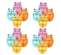 16pcs Power Outlet Hooks with Strong Adhesive, Cartoon Bear Design, No-Drill Kitchen Plug Holder, Appliance Cord Organizer Clips for Home and Office Cable Management Random Color