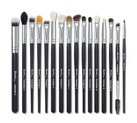 16Pcs Pro Eye Brushes For Eye Eyeshadow, Brows,Liner, Lashes Natural Hair Eyeshadow Blending Brush, Premium Goat and Pony Hair Bristles Everyday Eye Essentials Makeup Brush Set