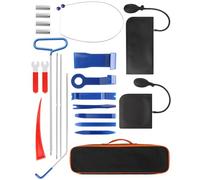16Pcs Professional Car Tool Kit, Car Breakdown Emergency Kit Essential Automotive Tool Kit with Long Reach Grabber,Non-Marring Air Wedge Bag Pump,Portable Storage Bag, Trim Removal Tools for Car Truck