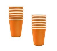 16PCS Pumpkin Orange Paper Cups,Disposable Paper Cup Solid 9oz Paper Cups Tableware Birthday Decorations Party Cups Party Drinking Cups for BBQs,Christmas,Picnic,Baby Shower,Party Cups Supplies