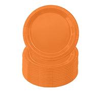 16PCS Pumpkin Orange Paper Plates 23cm, Disposable 9 Inch Solid Color Round Dinner Plates for Birthday, BBQs, Christmas, Picnic, Kids Shower Party Supplies