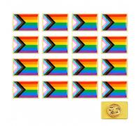 16pcs Rainbow Flag Pride Pins for Women and Men, Enamel Pin for LGBTQ, Progress Flag Pin, Brooch, Metal Pride Accessories for Lapels, Hats