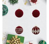 16PCS Red Christmas Balls Ornaments Set with Plastic Design for Holiday Tree Decoration and Festive Party Accents in Storage Box (Red balls16 pieces)