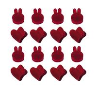 16pcs Red Cloth Mini Hair Claw Clips Heart Rabbit Head