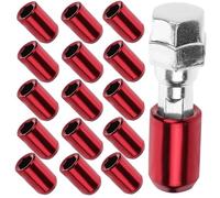 16pcs Red M12x1.5 Aluminium Alloy Wheel Lug Nut for Car and Trailer