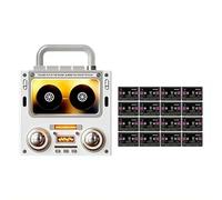 16Pcs Retro Music Fridge Magnets with Player Set,Magnetic Refrigerator Magnet NFC Induction Singing Speaker,DIY Programmable MusicPlayer,Cool Music Gifts