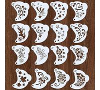 16PCS Reusable Face Painting Stencil Kit for Boys Girls & Adults - Animal Floral Templates Face Paint Stencils for Halloween Carnival Temporary Tattoo Costume Makeup for DIY Creative Art