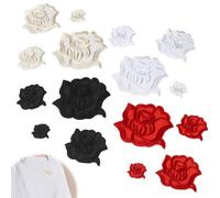 16Pcs Rose Flower Iron on Patches, 4 Color Rose Patch Sew on Patches with 4 Sizes, Embroidered Flower Patch for Fabric Repair, Embroidered Patch for Clothing Jacket Jeans Sweater Shoes and Bags