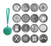 16Pcs Round Gobos Kit for Optical Snoot,66mm/2.6in Metal Plate Patterns for Spotlight Attachment Compatible with Godox BFP/OT1/OT1 Pro/II/Westcott Optical Spot,for Portraits/Product/Food/YouTube