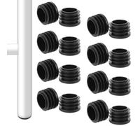 16PCS Round Plastic Plugs, 1 Inch/25mm Round Plastic Hole Plugs, Black Pipe Tubing End Cap, Insert End Caps for Rounder Tube, Furniture, Office Supplies and Fitness Equipment