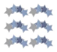 16pcs Self Adhesive Star Embroidered Appliques for Clothes and Bags | Polyester Embroidered Finish, Five Pointed Shape, DIY Crafts, Upcycling Clothes, School Backpacks, Repair Random Color