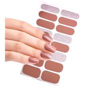 16Pcs Semi Nail Stickers French Semi Strips Long Polish Strips For Women Dates