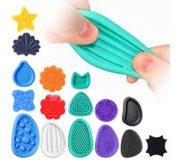 16Pcs Sensory Stones, Soft Fidget Toys with Various Shapes & Textures, Sensory Toys for Anxiety and Stress Relief, Worry Stones for Adults, Adolescents and Autism