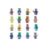 (16pcs-Set 2, Height:4.2cm) Minecraft Figures Steve Him Building Blocks Toys Bricks Children Gifts Birthday