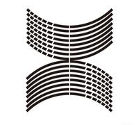 16pcs set car wheel reflective rim stickers for edge strips enhancing visibility and safety on 16 to 18 inch wheels suitable for cars motorcycles and bikes (black)