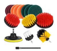 16Pcs/Set Drill Scrubber Cleaning Brush Kit for Bathroom Surfaces Tub Tile and Grout