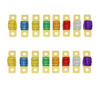 16PCS Set of Bolted Cars, Fuses, 20A-120A Style Midi Fuse Holder, Mega Fuse, New Energy Vehicle Small Car, Ship, Truck Small Flat Insert Round Hole。
